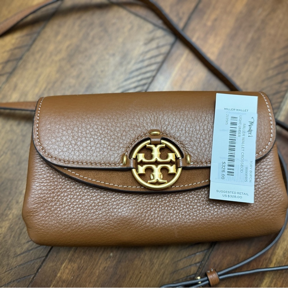Tory Burch Tan Miller Wallet Crossbody Leather Bag retail $328 - Picture 4 of 9